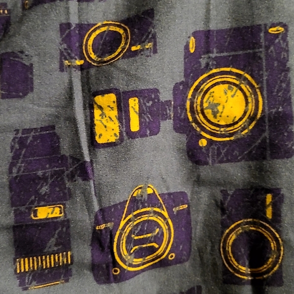 LLR LuLaRoe Slate Blue Gray & Yellow Photography Camera Leggings Sz TC - Picture 6 of 7